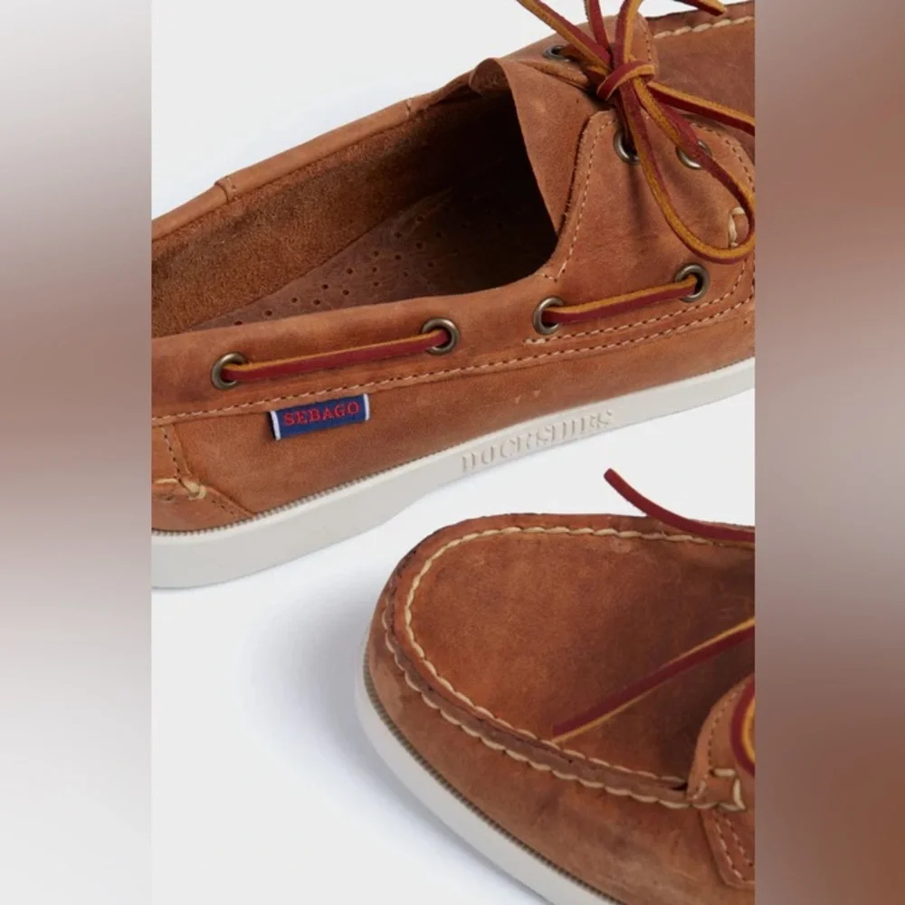 NWOB Sebago Portland Crazy Docksides Brown Tan 6